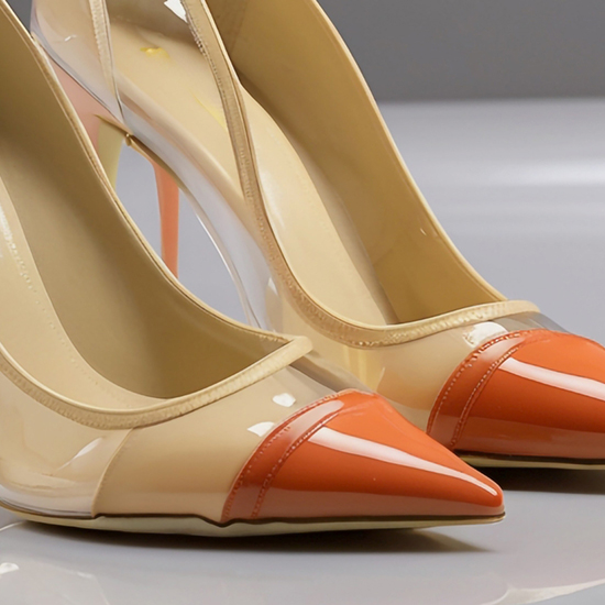 Pointed Orange Tip Heels - Alternate View