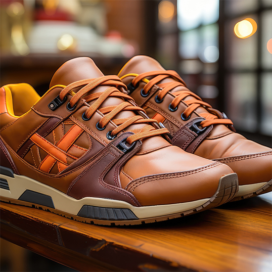 Brown Leather Casual Trainers