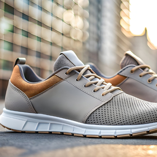 Grey Perforated Urban Sneakers