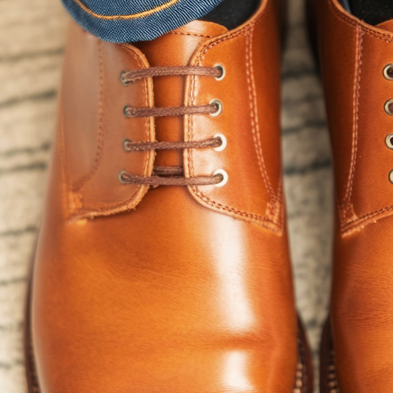 Tan Leather Derby Shoes