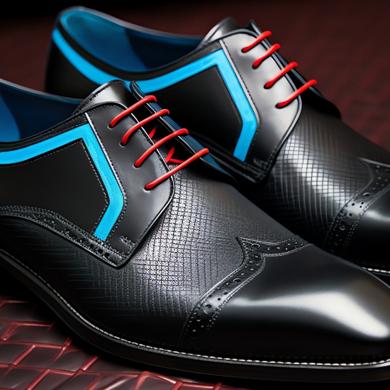 Black Cyan Wingtip Oxfords