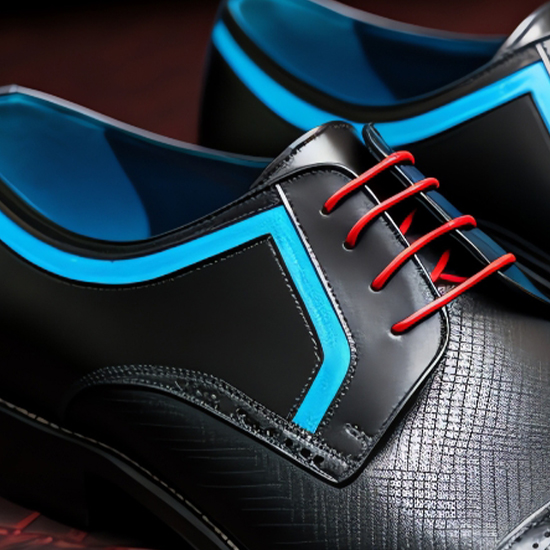 Black Cyan Wingtip Oxfords
