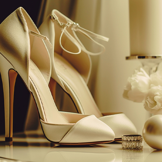 Ivory Satin Bridal Pumps